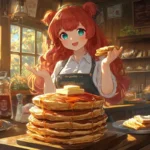 step-by-step illustration showing the preparation of cracker barrel pancake recipe, including mixing ingredients, pouring batter onto a griddle, and flipping pancake
