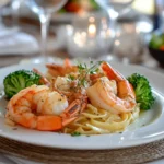 Multiple plates showcasing shrimp garlic recipe with butter served over pasta, rice, and fresh vegetables, highlighting its versatility.