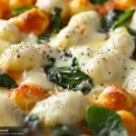 Three Cheese Baked Gnocchi with Spinach