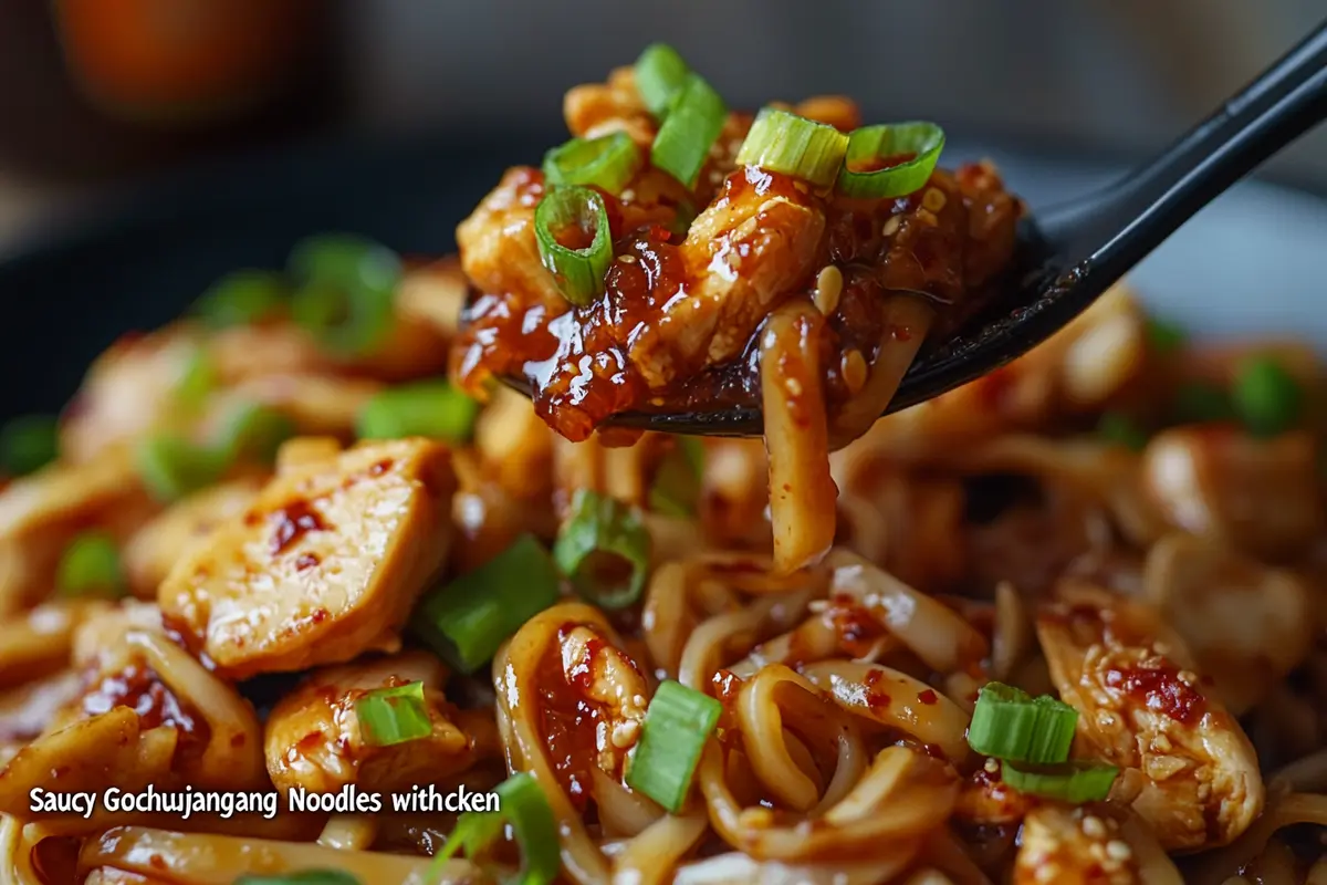 Saucy Gochujang Noodles with Chicken