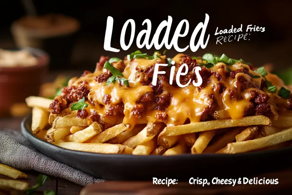 fries loaded with melted cheddar, crispy bacon bits