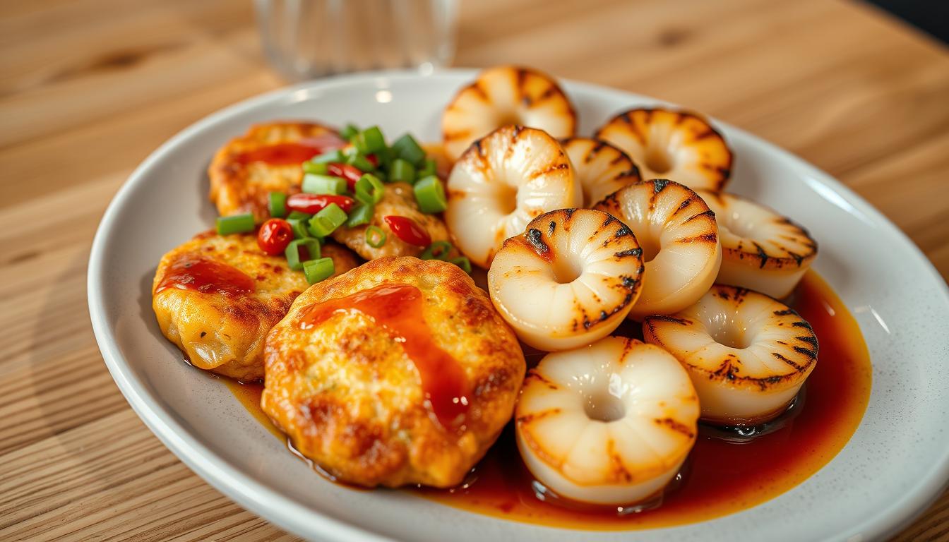 fishcakes and scallops stir fry recipe