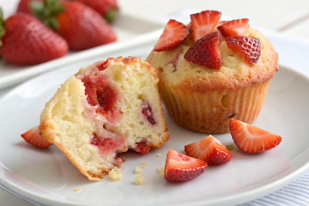 Bakery-Style Strawberry Muffins That Are Bursting with Fresh Flavor
