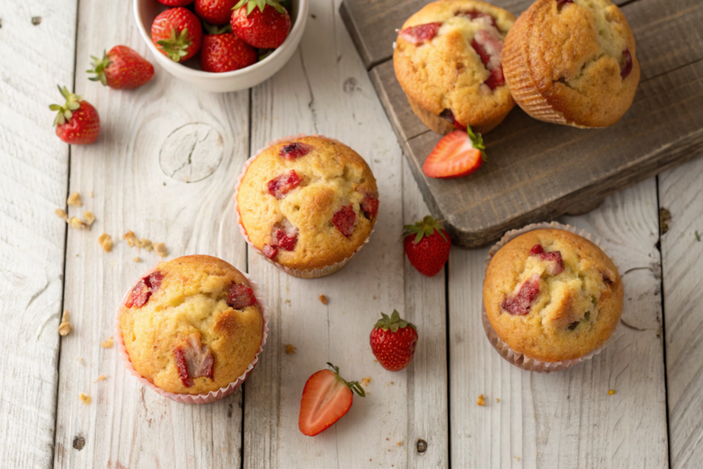 Bakery-Style Strawberry Muffins That Are Bursting with Fresh Flavor
