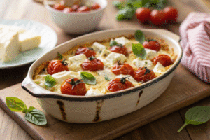 Creamy Baked Feta Pasta with Cherry Tomatoes and Garlic