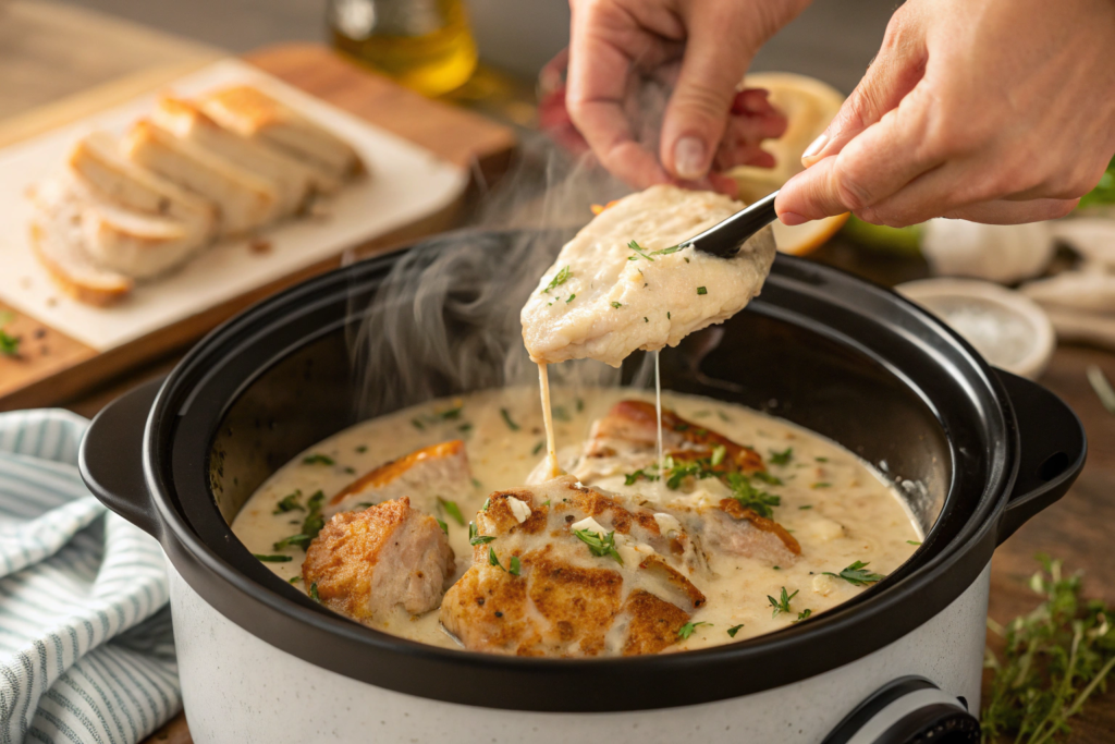 Slow Cooker Creamy Chicken & Spinach: Easy, Comforting Dinner