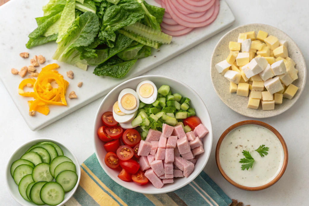 Hearty Chef Salad with Ranch Dressing: A Classic Meal in a Bowl