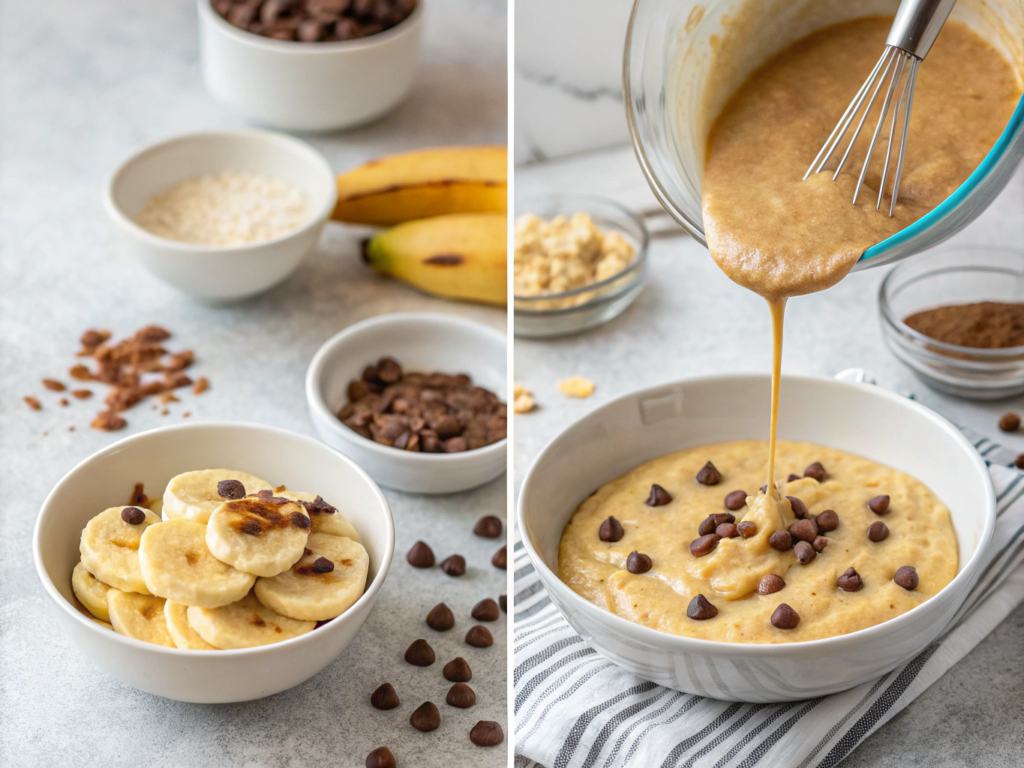 Fluffy Banana Chocolate Chip Pancakes