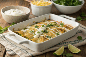 Creamy Green Chile Chicken Enchiladas