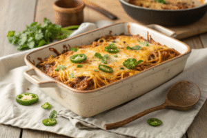 Cheesy Taco Spaghetti Bake Recipe