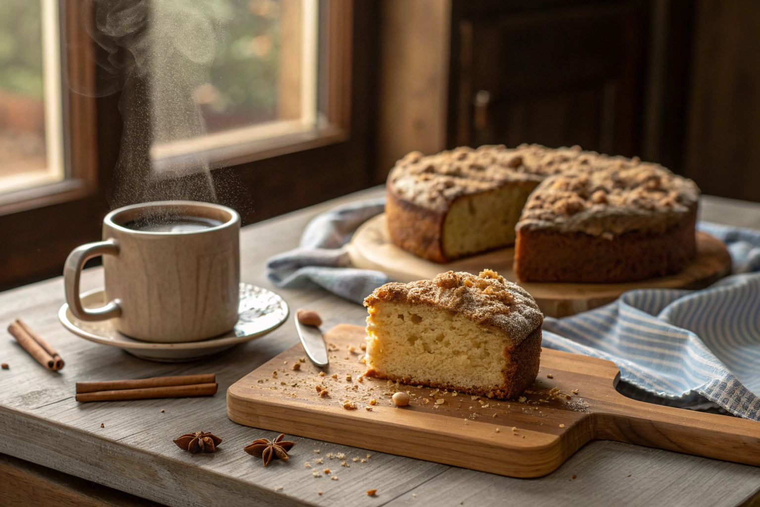 Cinnamon Coffee Cake with Crumb Topping — Soft, Sweet, and Perfect with Coffee
