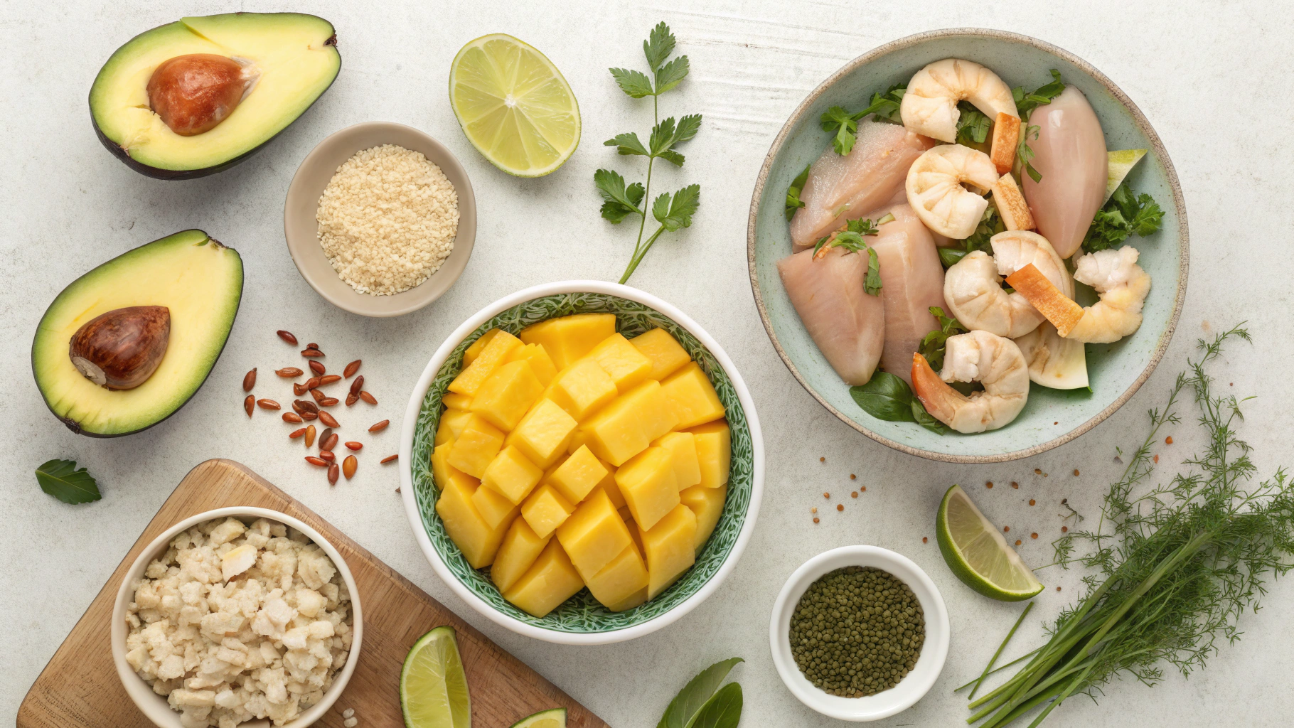 Tropical Protein Boost Bowl Recipe – Fresh Mango, Shrimp & Chicken
