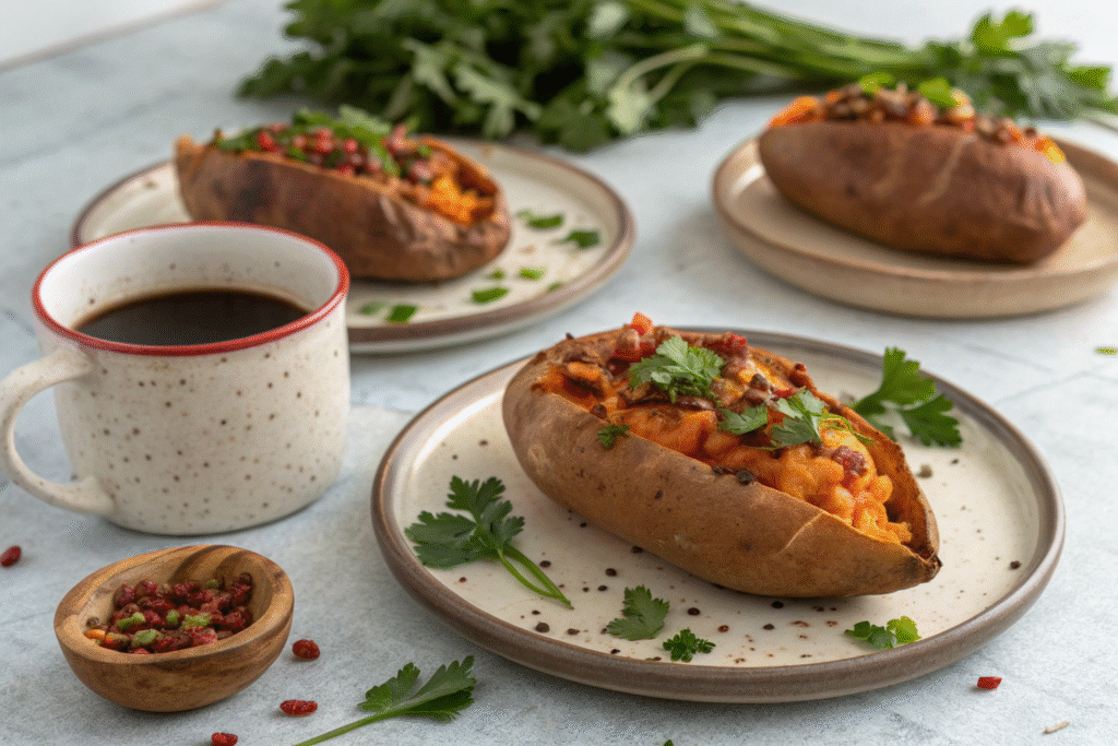 Stuffed Sweet Potato Sunrise Recipe – Nutritious, Cozy & Full of Flavor