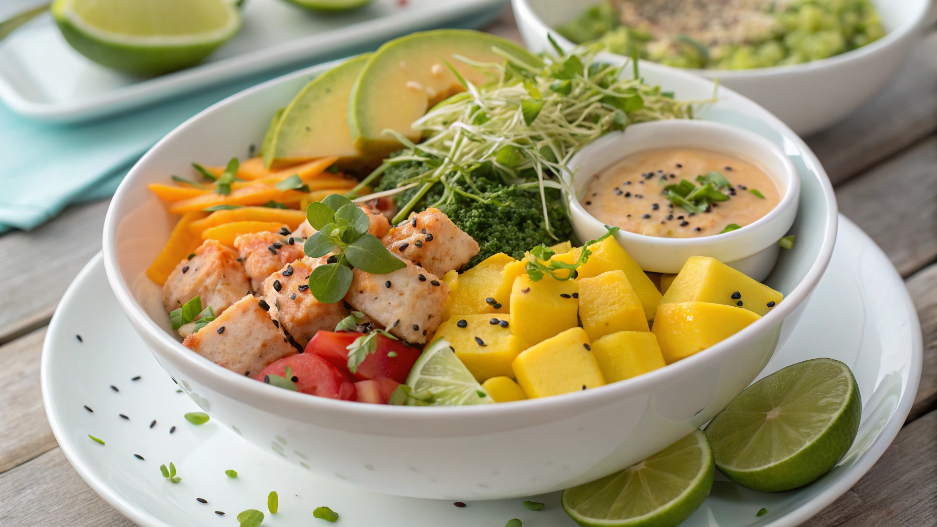 Tropical Protein Boost Bowl Recipe – Fresh Mango, Shrimp & Chicken