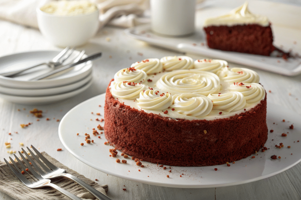 Red Velvet Cake – Moist, Classic, and Topped with Cream Cheese Frosting