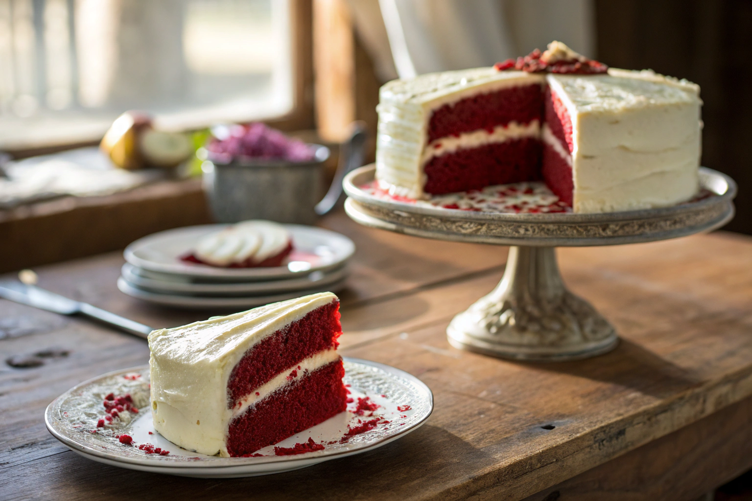 Red Velvet Cake – Moist, Classic, and Topped with Cream Cheese Frosting