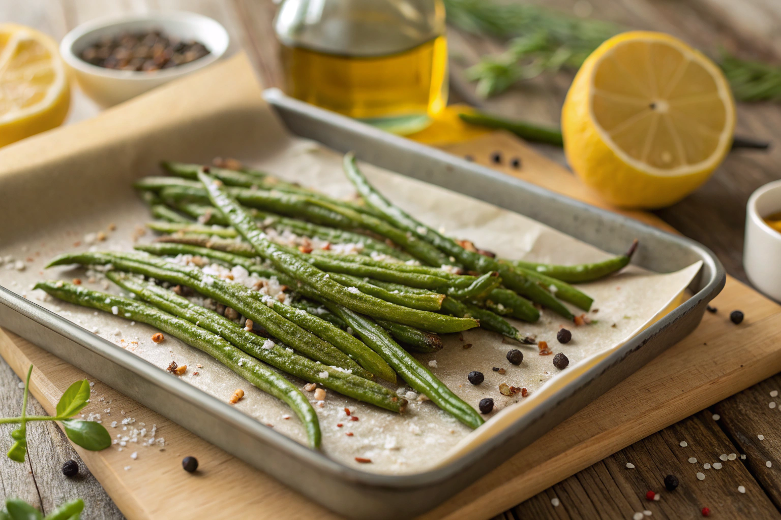 Oven-Roasted Green Beans – Crisp, Garlicky, and Perfectly Tender