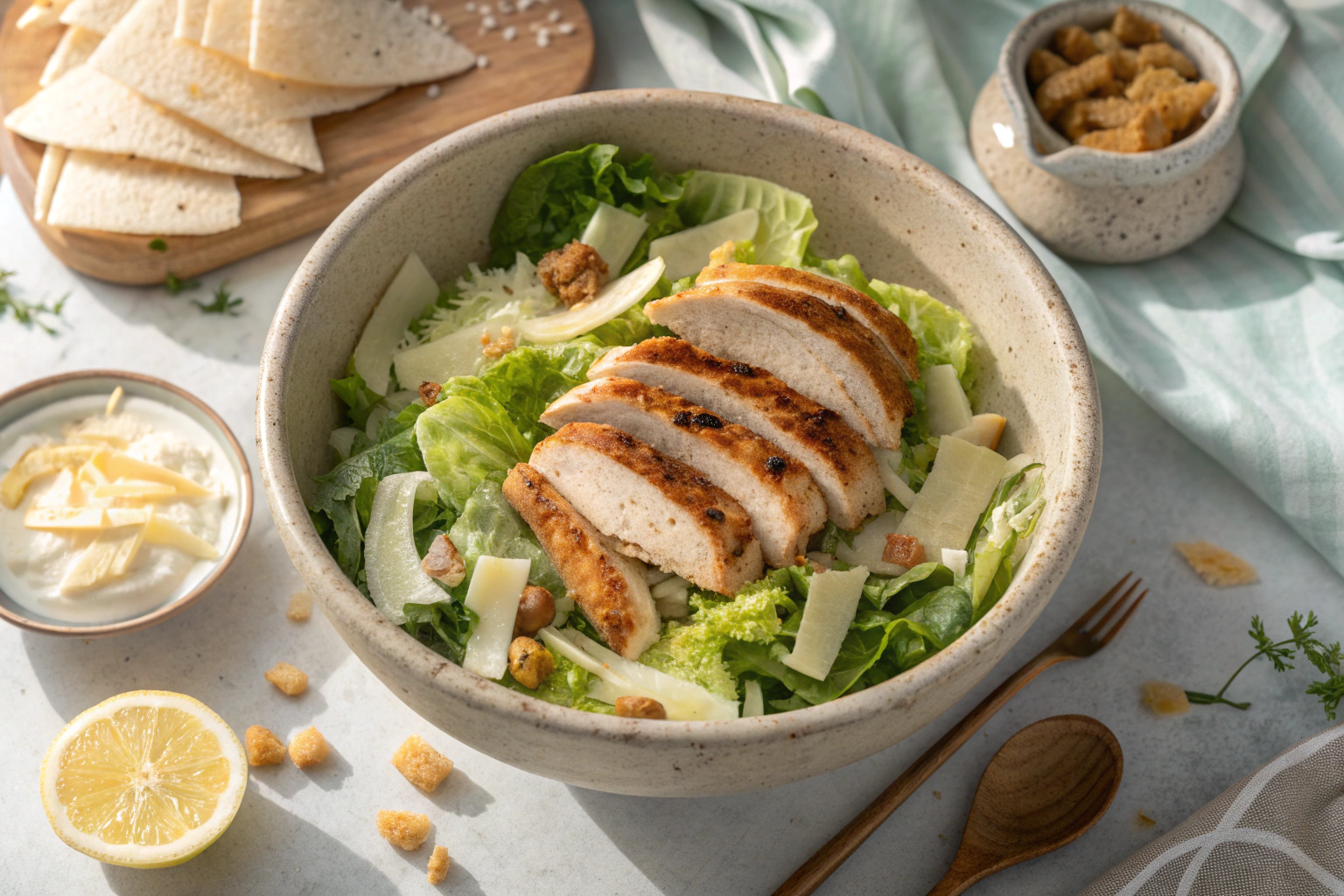 Chicken Caesar Wrap Bowl Recipe – Fresh, Creamy, and Protein-Packed