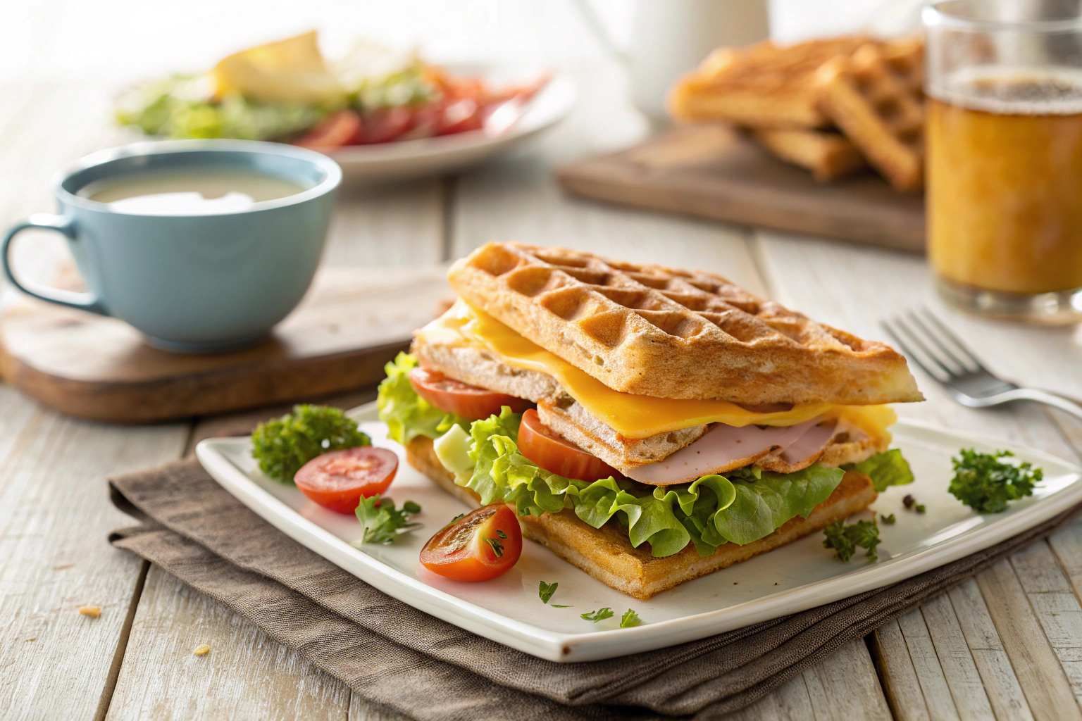 Belgian Waffle Sandwich Recipe (Crispy, Savory & Perfect for Lunch)