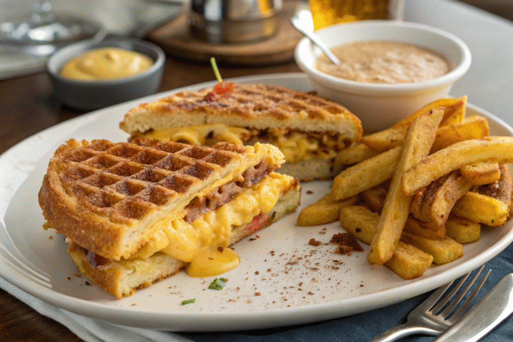 Belgian Waffle Sandwich Recipe (Crispy, Savory & Perfect for Lunch)
