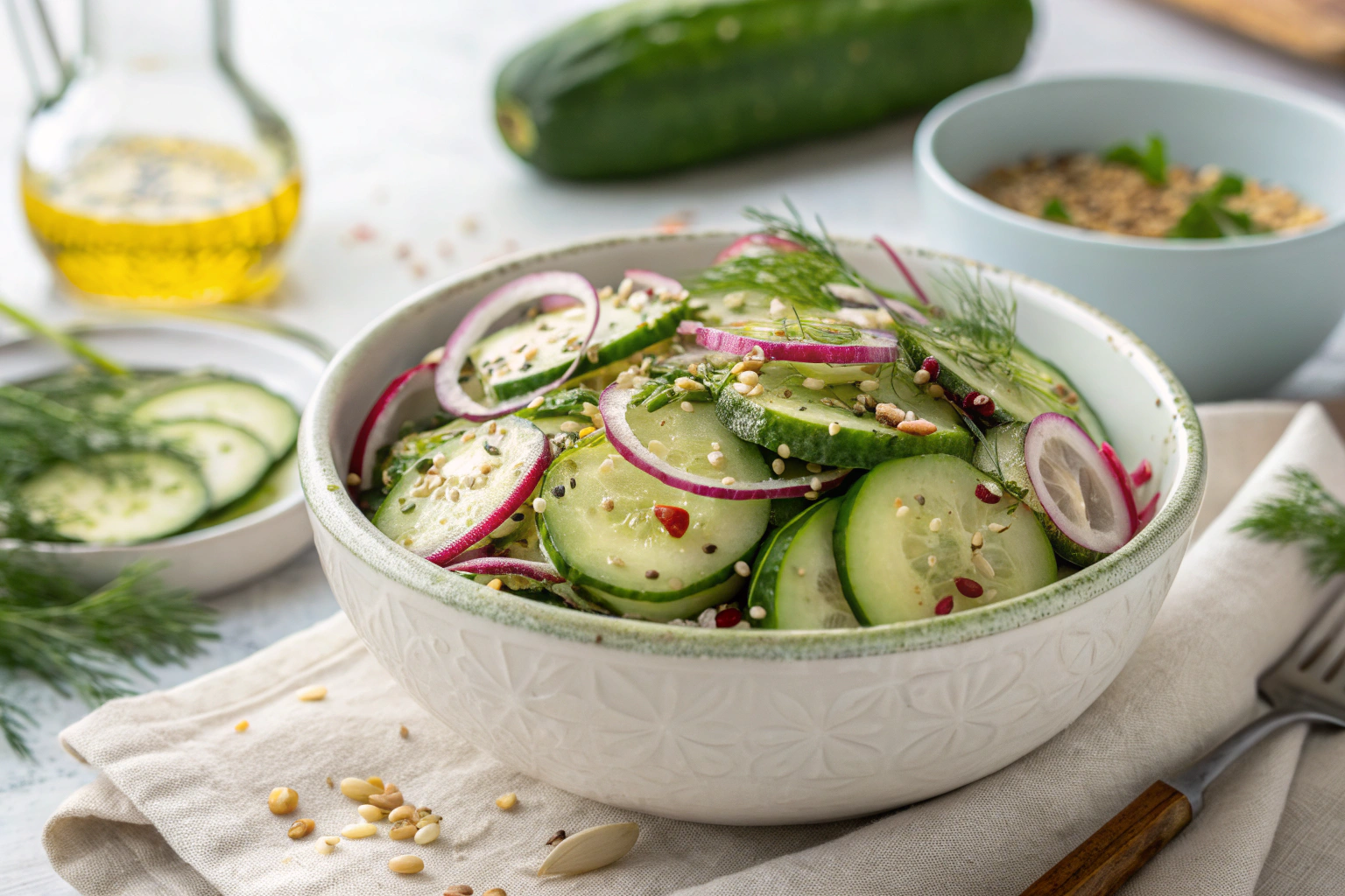 Fresh Cucumber Salad Bowl – Crisp, Cool, and Flavor-Packed