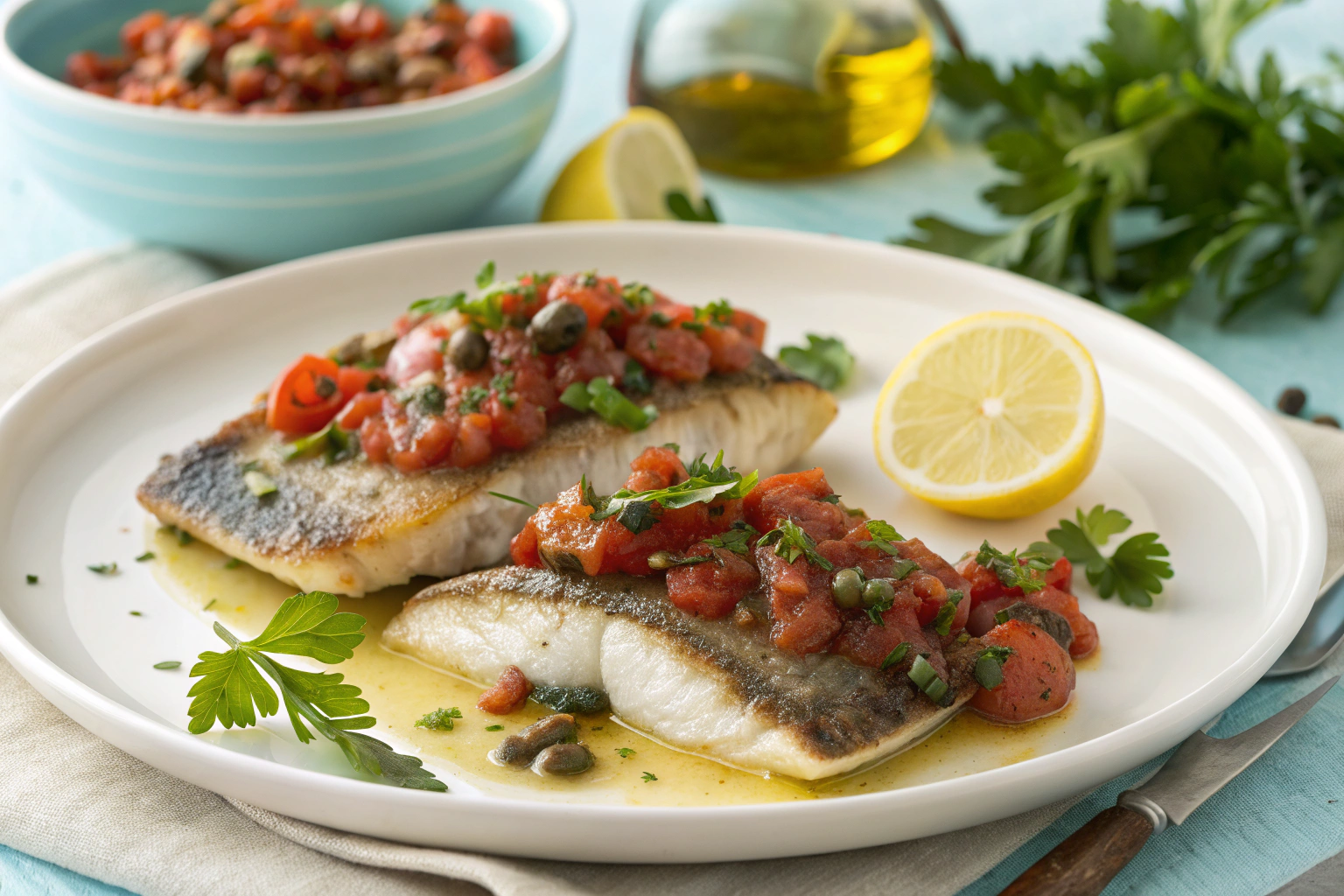 Seared Mediterranean Sea Bass – A Light, Flavorful Dinner Delight